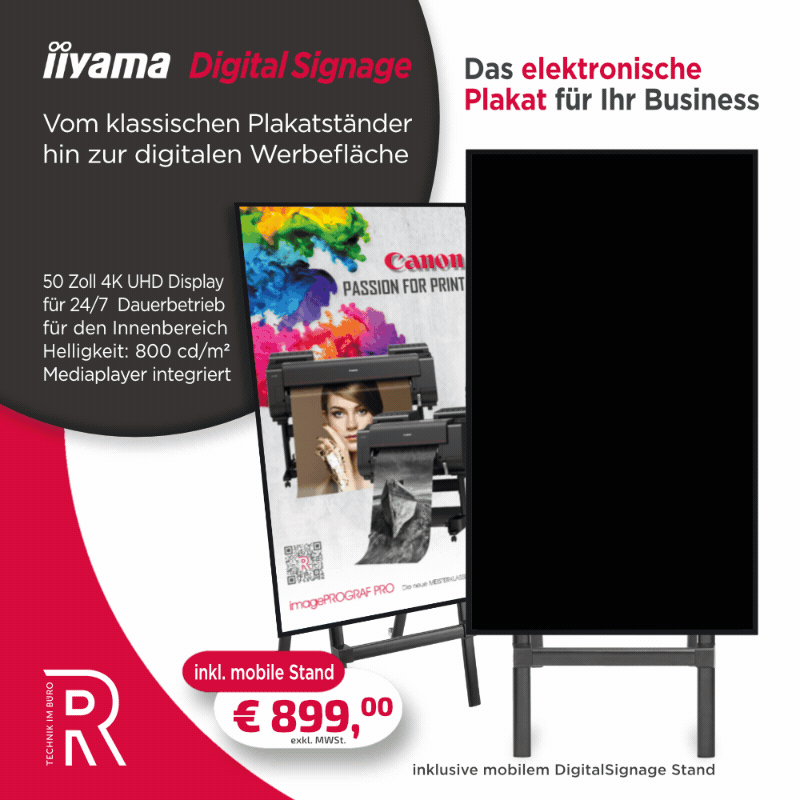 Digital Signage Plakatständer - ihre digitale Werbefläche von Richter Bürosysteme