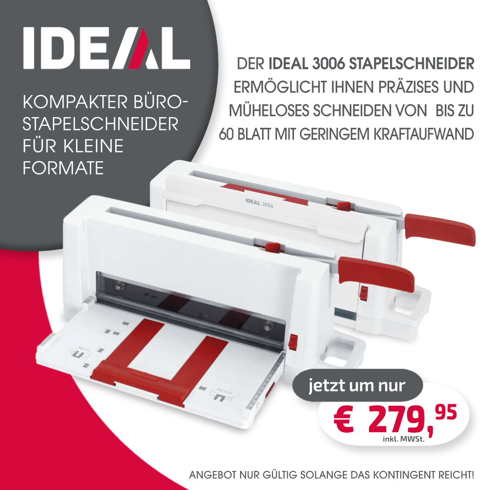 Ideal 3006 Stapelschneider - Schneiden ohne großen Kraftaufwand