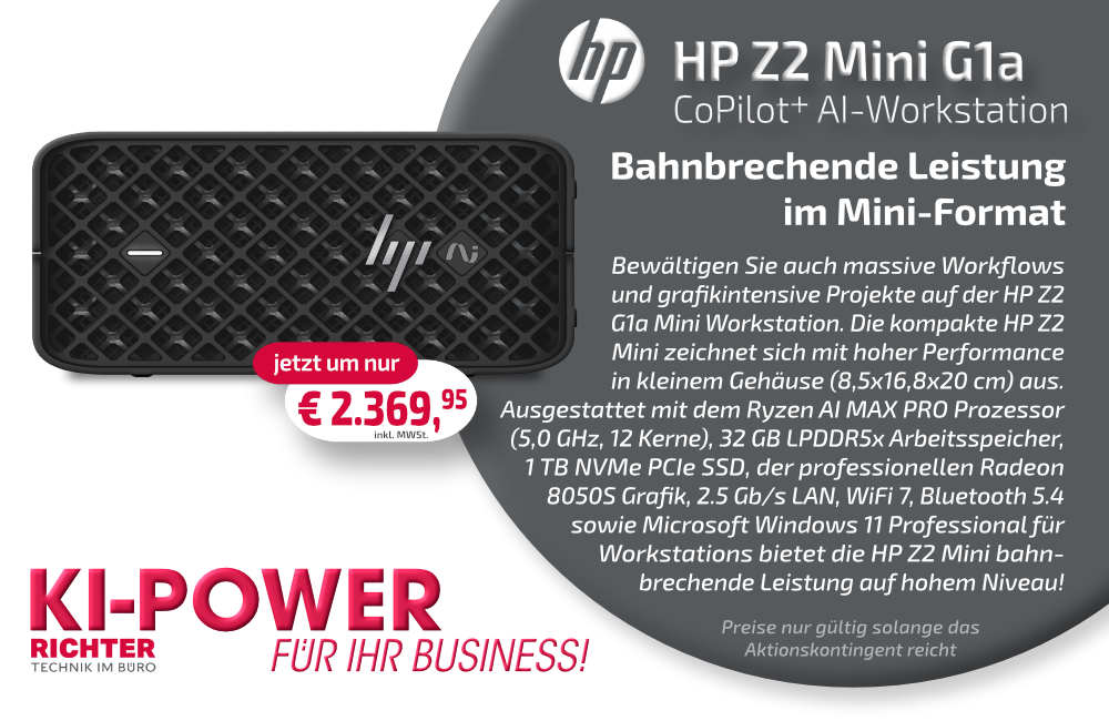 KI-Power für ihr business - HP Z2 Mini Workstation, HP Prodesk 4 Mini KI-Power für ihr business - HP Z2 Mini Workstation, HP Prodesk 4 Mini