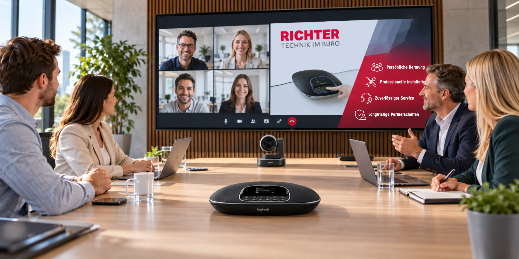 Richter Bürosysteme - Logitech Group Konferenz im modernen Büro